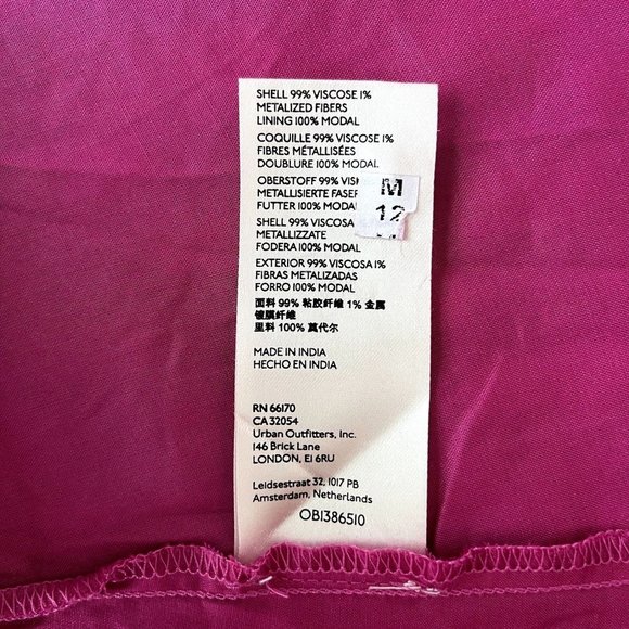 Anthropologie Fuchsia Gold Thread Button Front Long Sleeve Maxi Dress Size M NWT - Picture 6 of 8